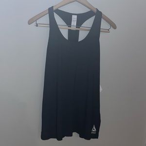 Slim Fit Moisture Management Reebok Black Heather Workout Trainer Tank Top Shirt